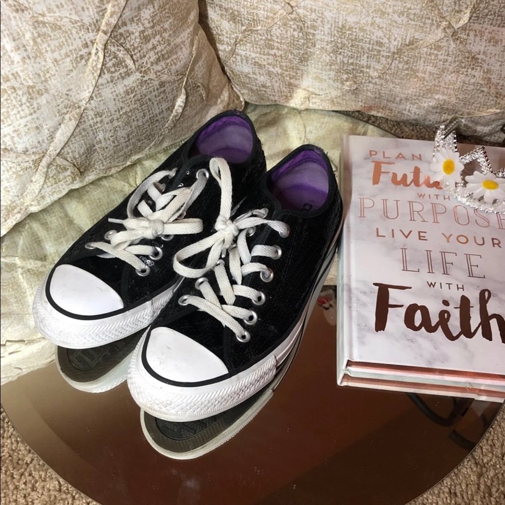 Black sequin converse